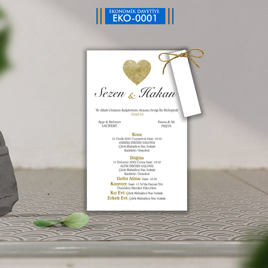 EKONOMİK ZARFSIZ DAVETİYE E-0001