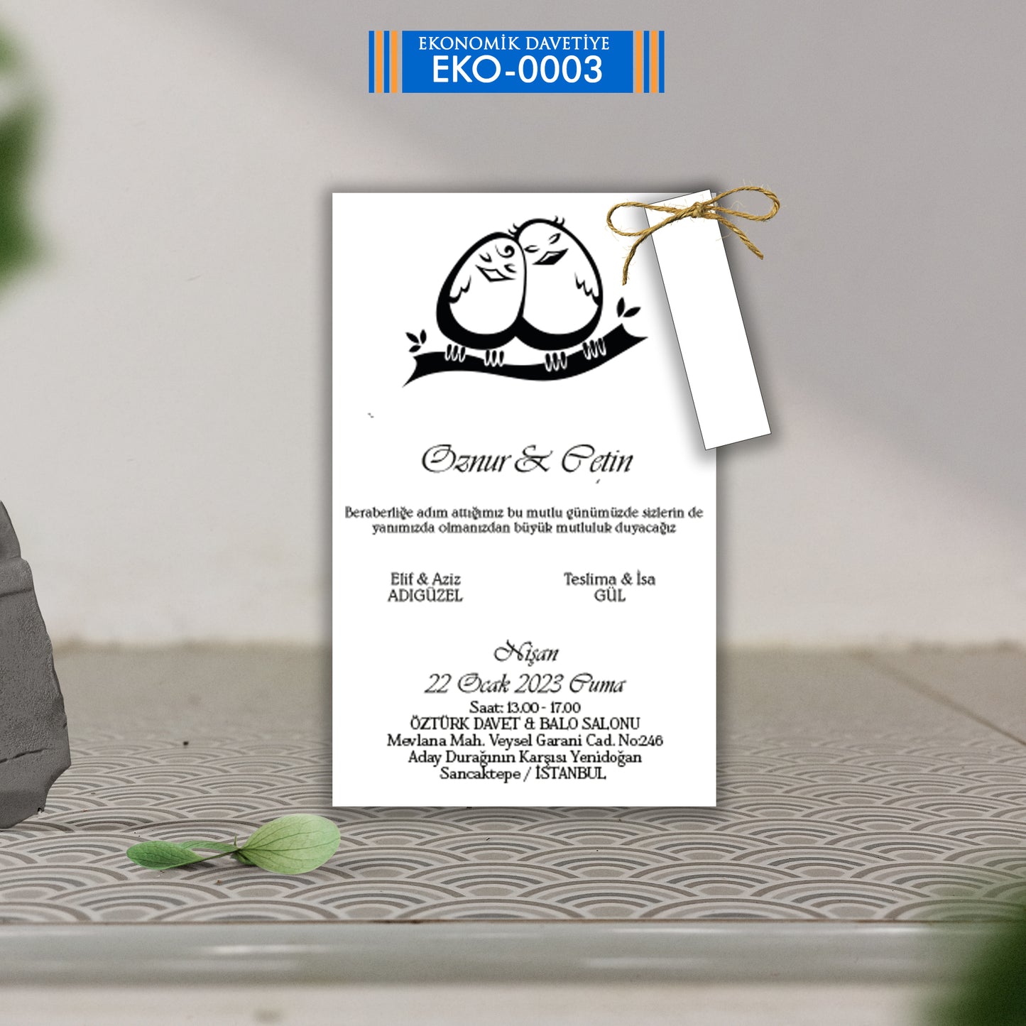EKONOMİK ZARFSIZ DAVETİYE E-0003