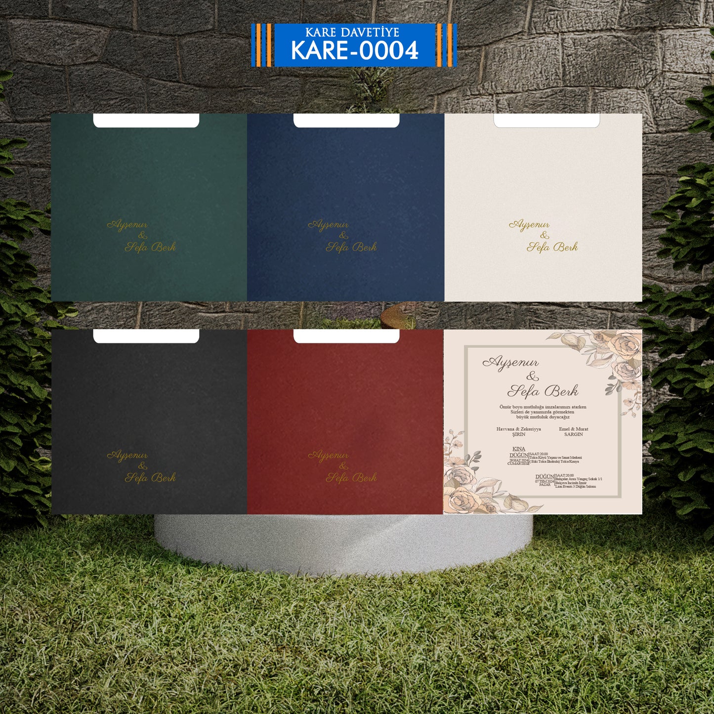 KARE ZARFLI DAVETİYE K-0004