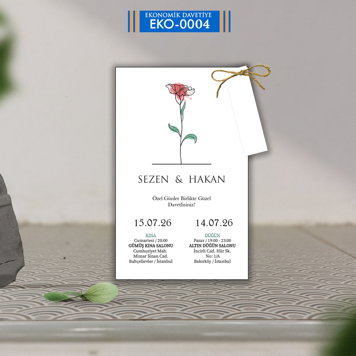 EKONOMİK ZARFSIZ DAVETİYE E-0004
