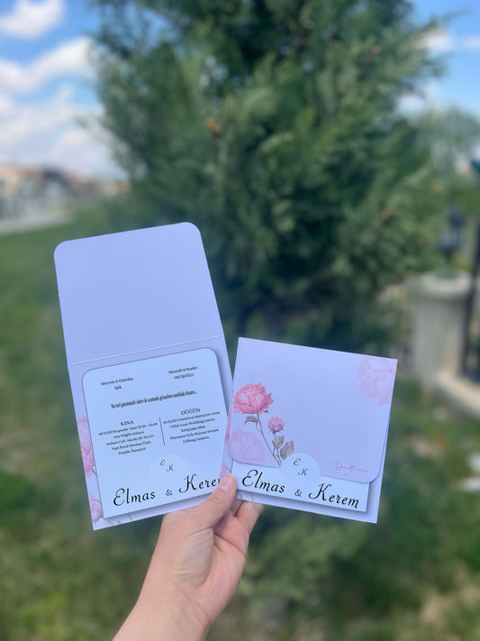 KARE KENDİNDEN ZARFLI DAVETİYE KK-0004